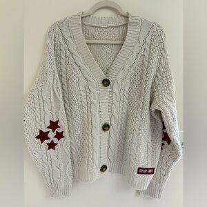 TAYLOR SWIFT RED Cardigan Official Merch XS/S Cream Cable Knit Swiftie Sweater